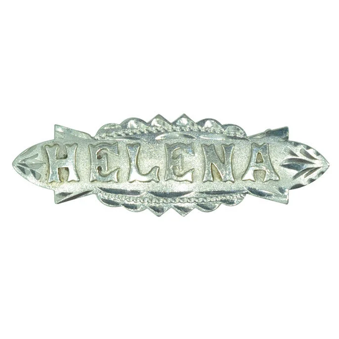 Gold-Plated Brooch with Pearls-Helena Name Brooch