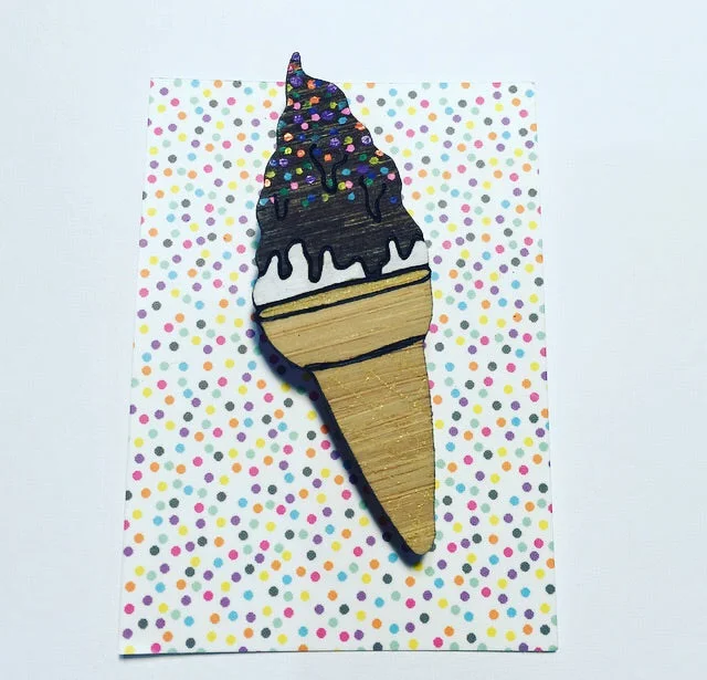 Designer Crystal Pin Brooch-ChocTop Soft serve Ice Cream  Brooch