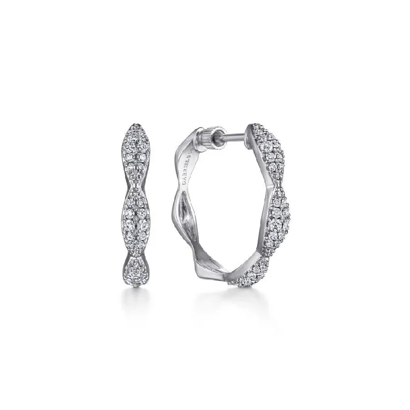 Family Tree Necklaces For Gifts -Clear Earrings-Gabriel & Co. - EG14213W45JJ - 14K White Gold 20MM Classic Diamond Hoop Earrings