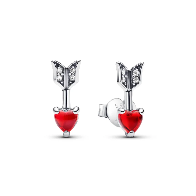 Long Necklaces For Fashion Statement -Contemporary Earrings-Arrow & Murano Glass Heart Stud Earrings 293668C01