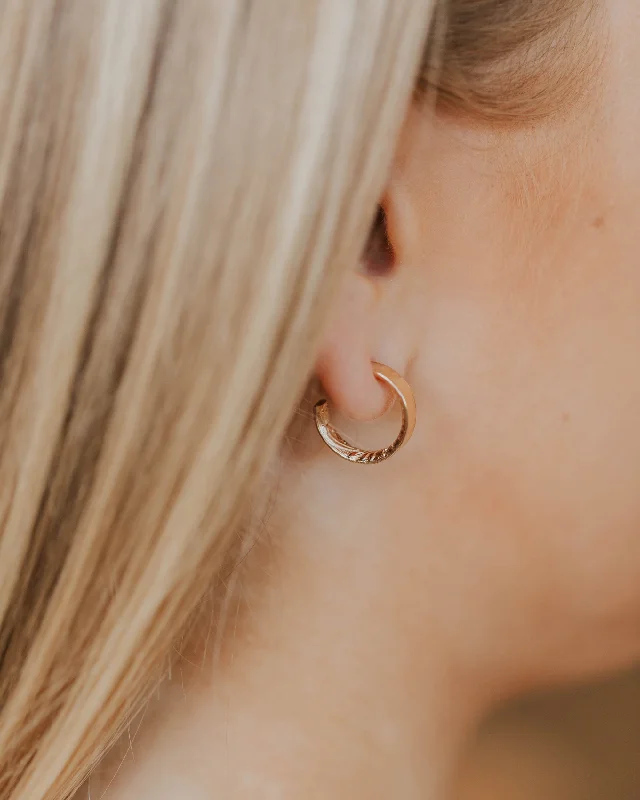 Simple Bar Necklaces For Casual Days -Clear Earrings-Ora Hoops