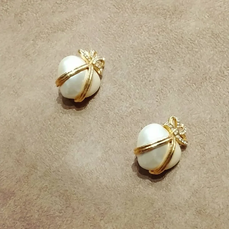 Birthstone Necklaces For Gifts -Citrine Stud Earrings-Joan Rivers vintage Heart Pearl Earrings