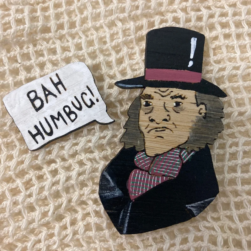 Artistic Pin Brooch-Brooch: Bah Humbug!