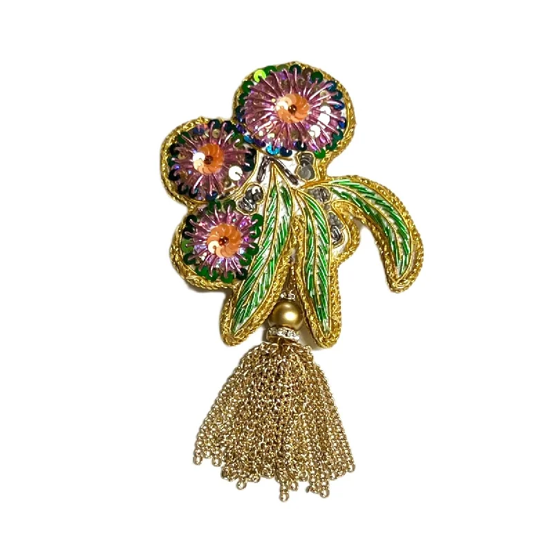 Small Crystal Brooch-Sparkle all the Way - Flowering Gum , Brooch