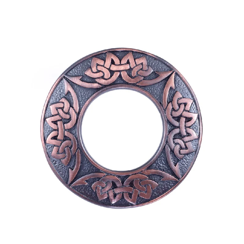 Brooch for Party Dress-Plaid Brooch - Celtic Design - Chocolate Bronze Finish