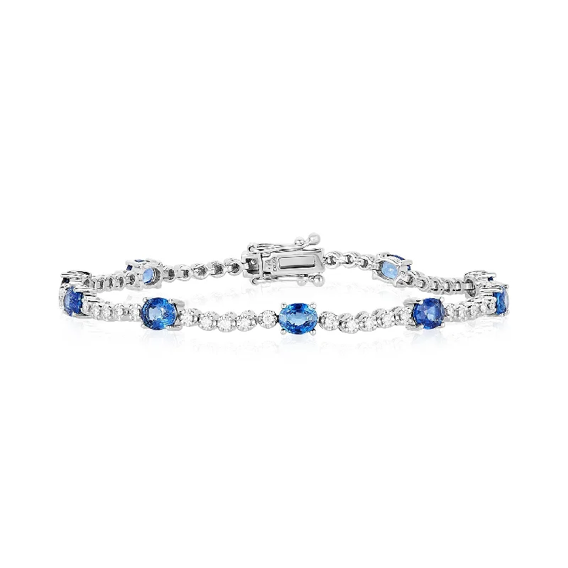 Infinity Bracelets For Lovers-Sapphire and Diamond Tennis Bracelet