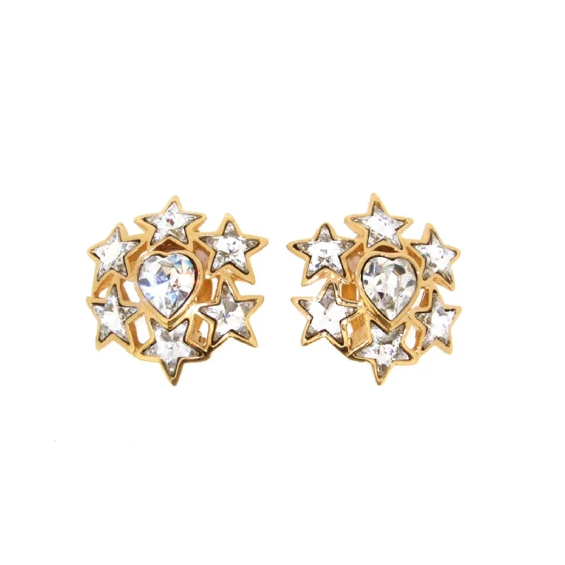 Charm Necklaces For Women’s Fashion -Marbled Hoop Earrings-Yves Laurent Gold Crystal Star Heart Earrings