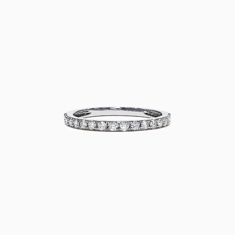 Affordable Custom Rings-Pave Classica 14K White Gold Diamond Band, 0.34 TCW