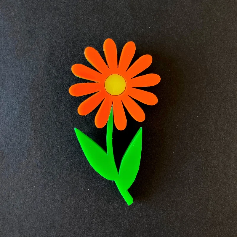 Vintage Brooch for Scarf-DAISY FLOWER Acrylic Brooch