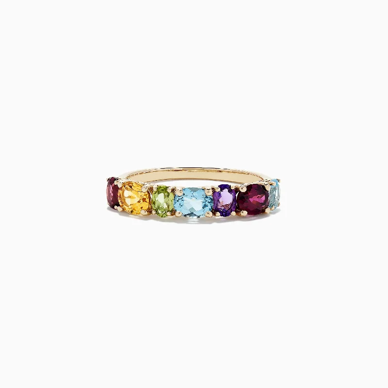 Classic Wedding Rings For Men With Gold-Mosaic 14K Yellow Gold Multi Gemstone Ring, 1.90 TCW