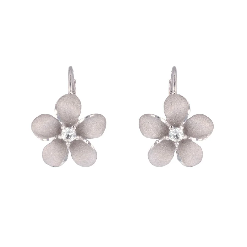 Classy Silver Necklaces For Women -Feather Stud Earrings-White Sapphire Plumeria Earrings